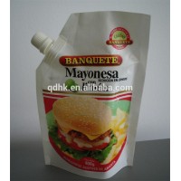 400g colorful logo printed spout bag for packaging mayonesa