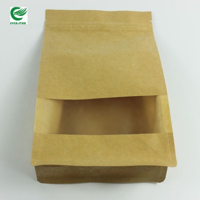 Moisture-proof Plastic Laminated Resealable Kraft Paper Storage Bag